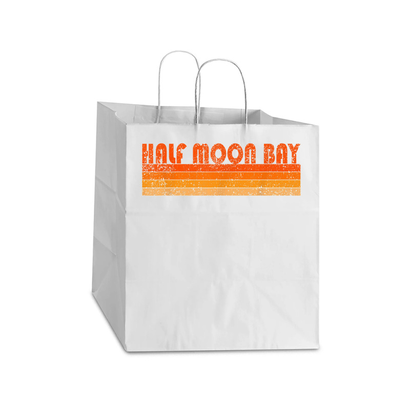 Vintage Retro Half Moon Bay Beach Antigua Take Out Paper Bag - 14 X 10 ...