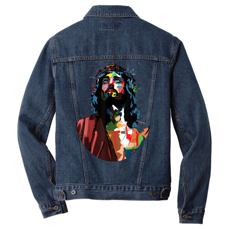 Vintage Got King Jesus Christ Sweet Face Image T Shirt Men Denim Jacket | Artistshot