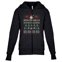 Deck The Halls Beta Blockers Nurse Christmas Ugly Sweater Youth Zipper Hoodie | Artistshot