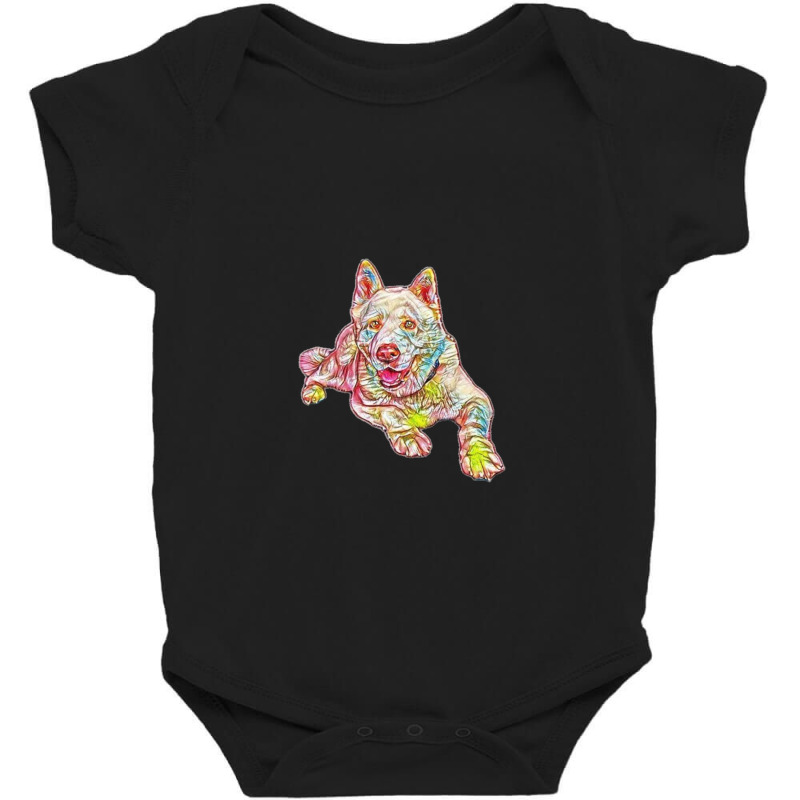 Full Length Portrait Of Akita Baby Bodysuit by Kemnabi | Artistshot