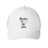 Blocker Aka Life Saver Funny Volleyball T Shirt Defense [converted] Co Mesh Cap | Artistshot