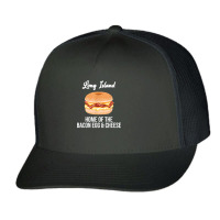 Long Island New York Bacon Egg And Cheese T Shirt Trucker Cap | Artistshot