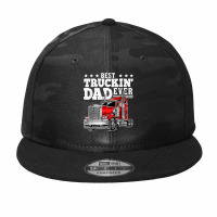 Trucker Best Truckin Dad Ever Big Rig Trucker Father's Day 207 Camo Snapback | Artistshot