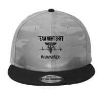 Womens Team Night Shift Caduceus Nursing Night Shift Nurse Week Camo Snapback | Artistshot