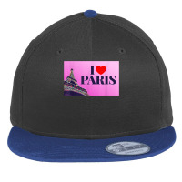 I Love Paris, Lovely Paris France Eiffel Tower Illustration T Shirt Flat Bill Snapback Cap | Artistshot