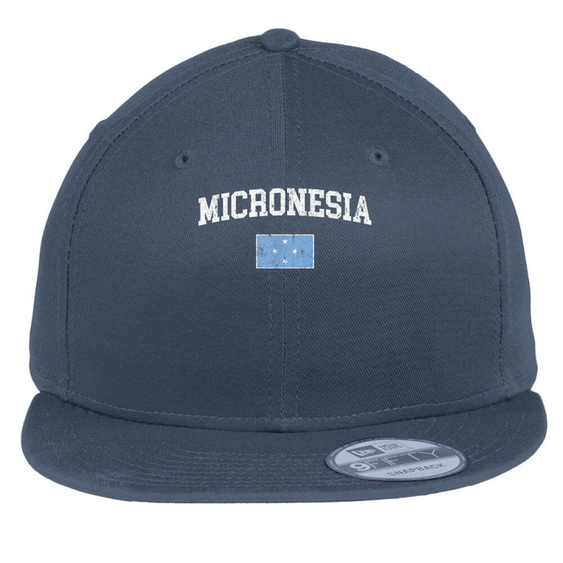 Retro Micronesia Flag Vintage Micronesian Flag Micronesian T Shirt Flat Bill Snapback Cap by johnjosephmenk | Artistshot