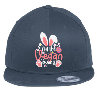 Vegan Design T  Shirt Bunny Ears I'm The Vegan Bunny Matching Easter V Flat Bill Snapback Cap | Artistshot