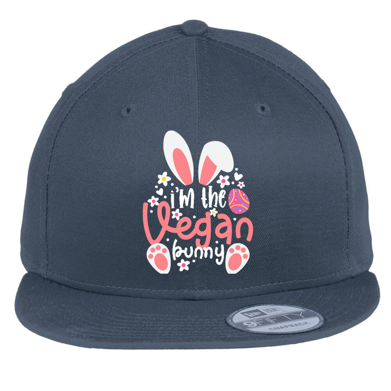 Vegan Design T  Shirt Bunny Ears I'm The Vegan Bunny Matching Easter V Flat Bill Snapback Cap by elephantjellyfish | Artistshot