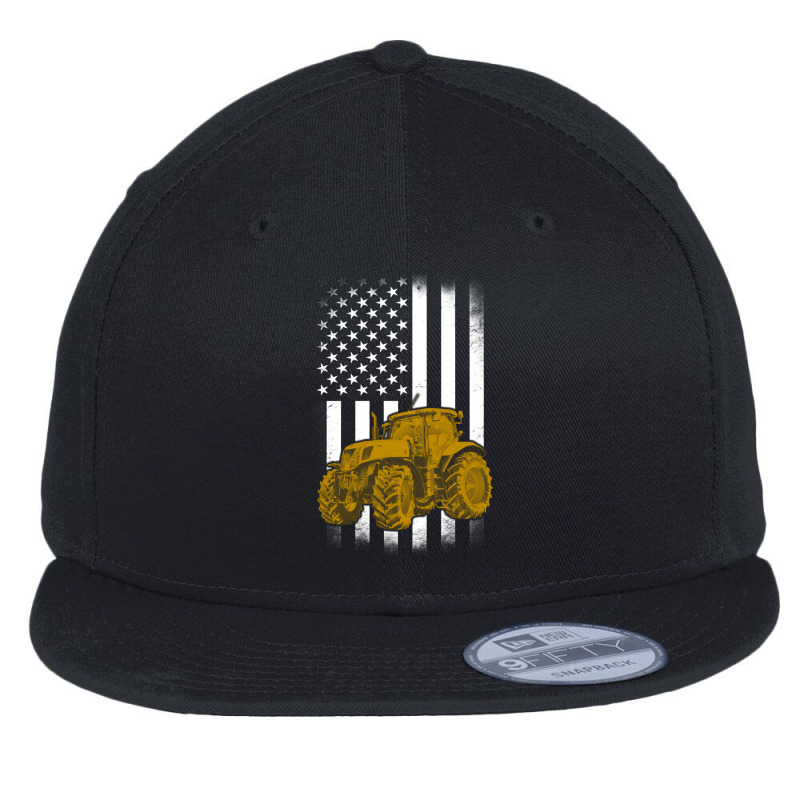 Farm Tractors Distressed Usa Flag Combine Tractor Farming Flat Bill Snapback Cap by MichaelAlavarado | Artistshot