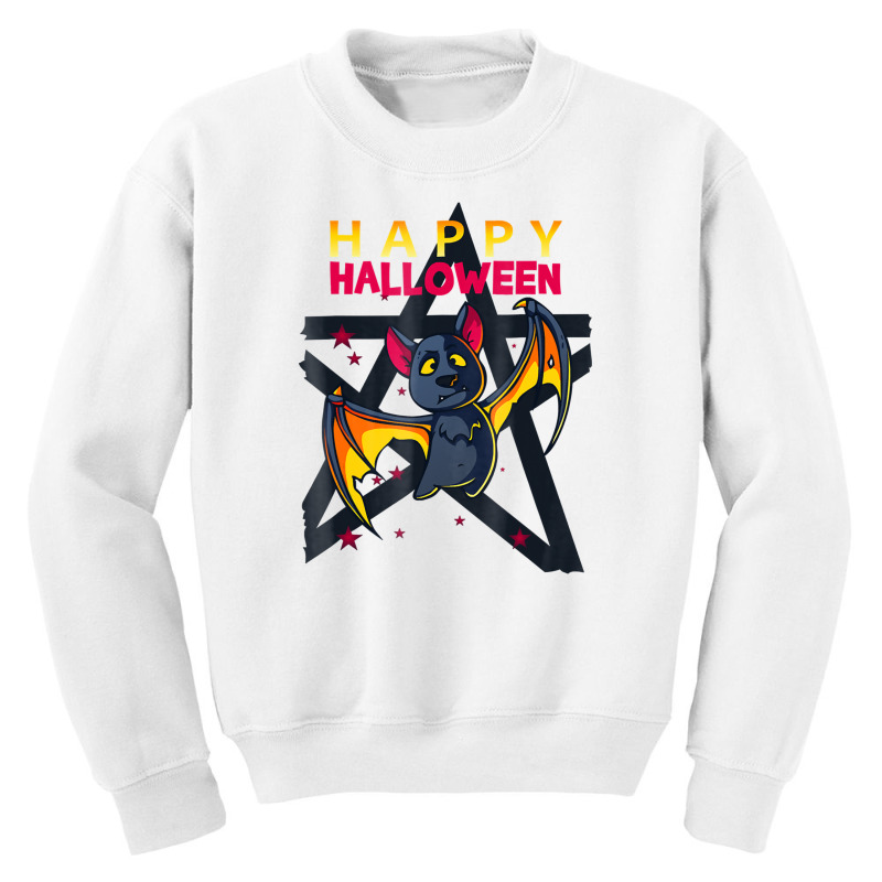 Happy Halloween Candy Vampire Bat Youth Sweatshirt by EpulArt | Artistshot