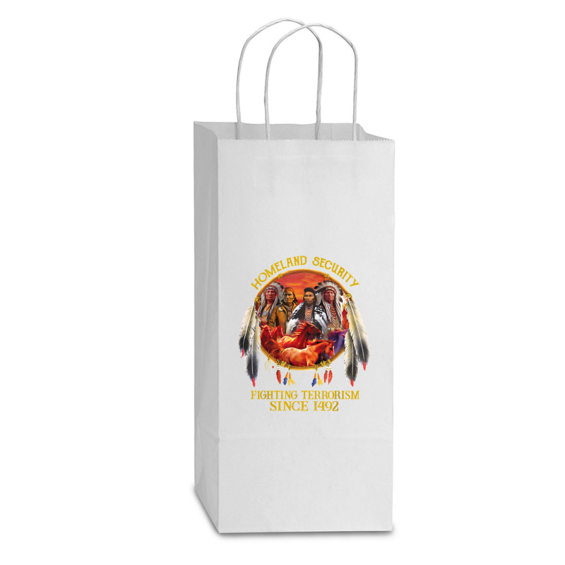 Original Founding Fathers Native American Indian Tribe T Shirt Double Wine Paper Bag - 6 1/2 X 3 1/2 X 12 3/8 | Artistshot