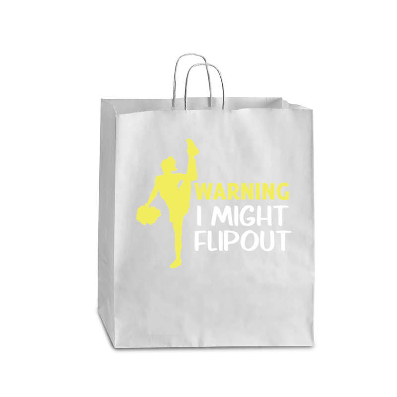 Funny Cheerleader Warning I Might Flip Out Dancing Squad Queen Paper Bag - 16 X 6 X 19 1/4 | Artistshot