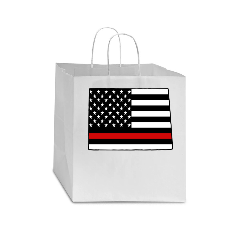 Firefighter T  Shirt Colorado Firefighter Thin Red Line T  Shirt Star Paper Bag - 13 X 7 X 13 | Artistshot