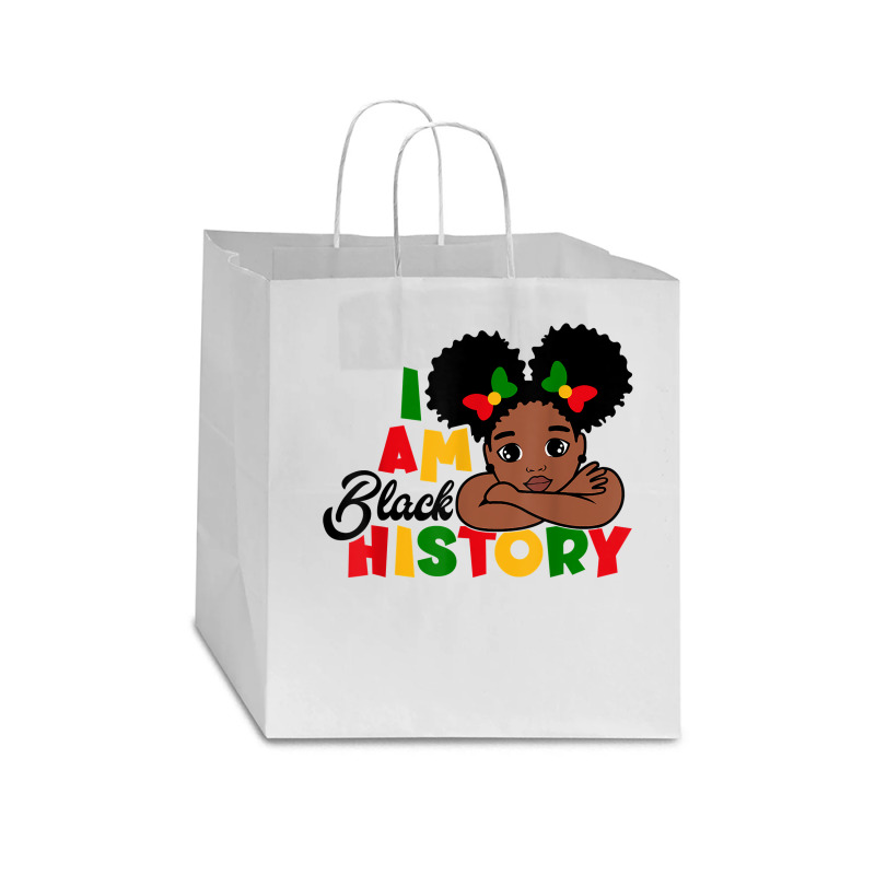 I Am Black History Shirt For Kids Girls Black History Month T Shirt Star Paper Bag - 13 X 7 X 13 | Artistshot