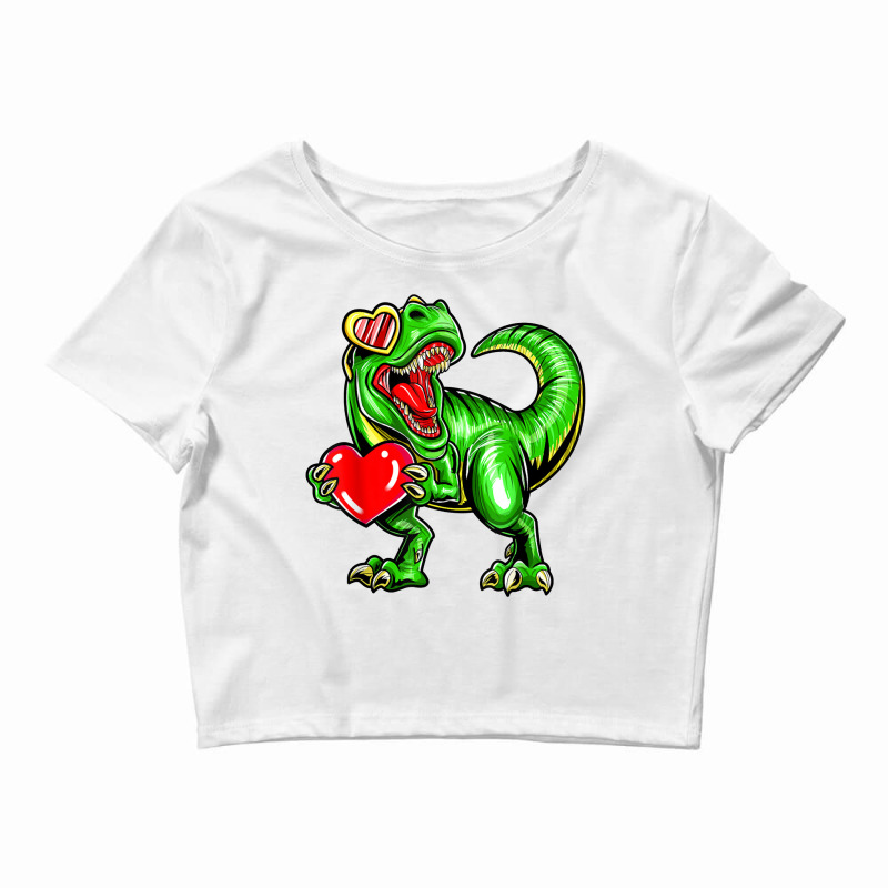 Dinosaur Valentine Trex Valentines Day Mothers Day Crop Top by ninidedawa | Artistshot