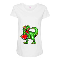 Dinosaur Valentine Trex Valentines Day Mothers Day Maternity Scoop Neck T-shirt | Artistshot