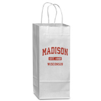 Madison Wisconsin Wi Vintage Athletic Sports Design , Best Gift, Costu Wine Paper Bag - 5 1/2 X 3 1/4 X 13 | Artistshot