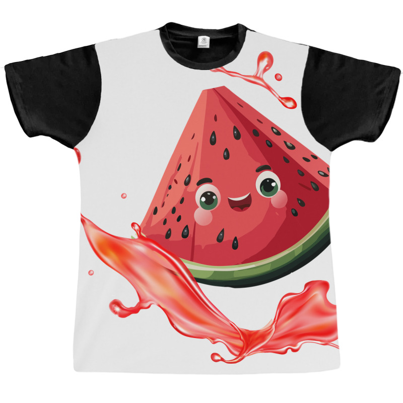 Watermelon Slice Character Graphic T-shirt by afographic | Artistshot