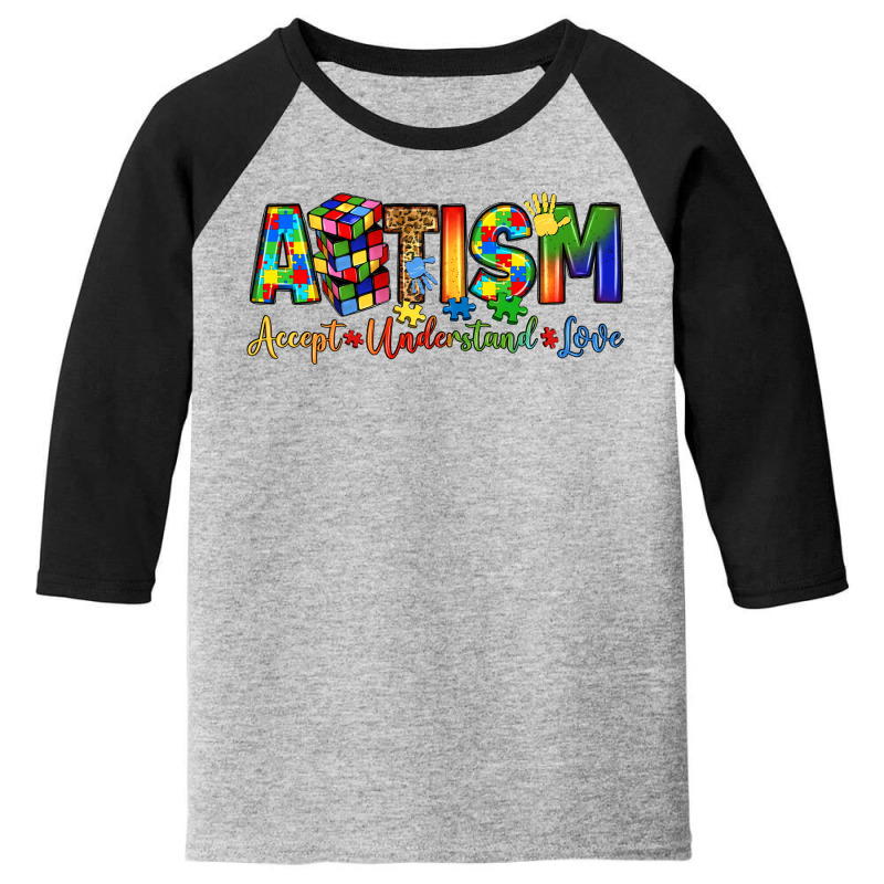 Autism Accept Understand Love Youth 3/4 Sleeve by LillyAllenDesigns | Artistshot