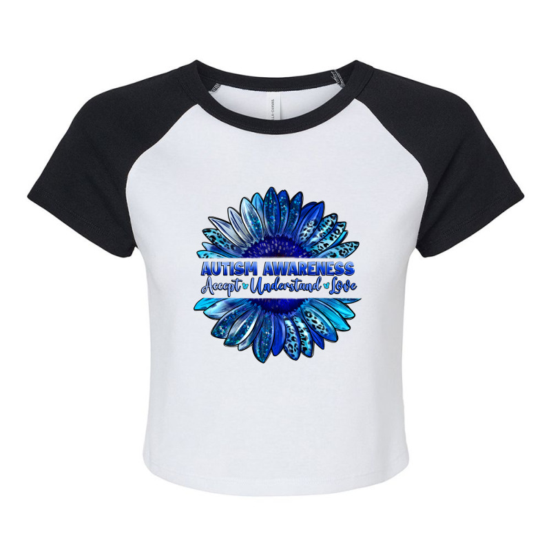 Autism Awareness Accept Understand Love Blue Raglan Crop Top by LillyAllenDesigns | Artistshot