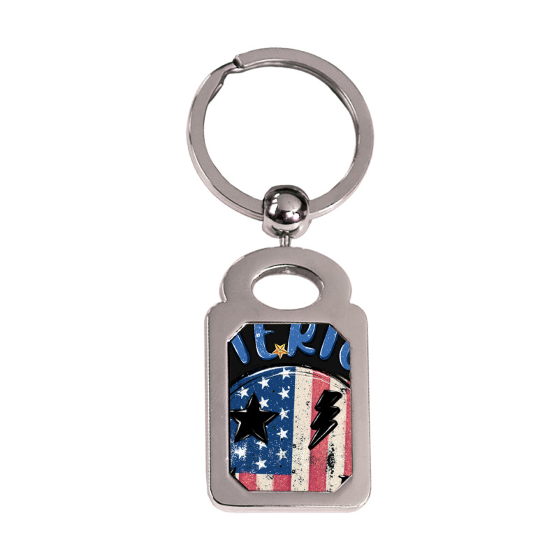 America Silver Rectangle Keychain | Artistshot