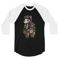 Llama Sugar Skull Mexico Alpaca Calavera Dia De Los Muertos T Shirt 3/4 Sleeve Shirt | Artistshot