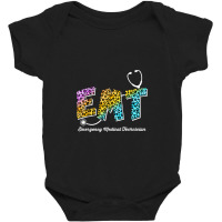 Emt For Emergency Medical Technician Leopard Funny Nurse Day Baby Bodysuit | Artistshot