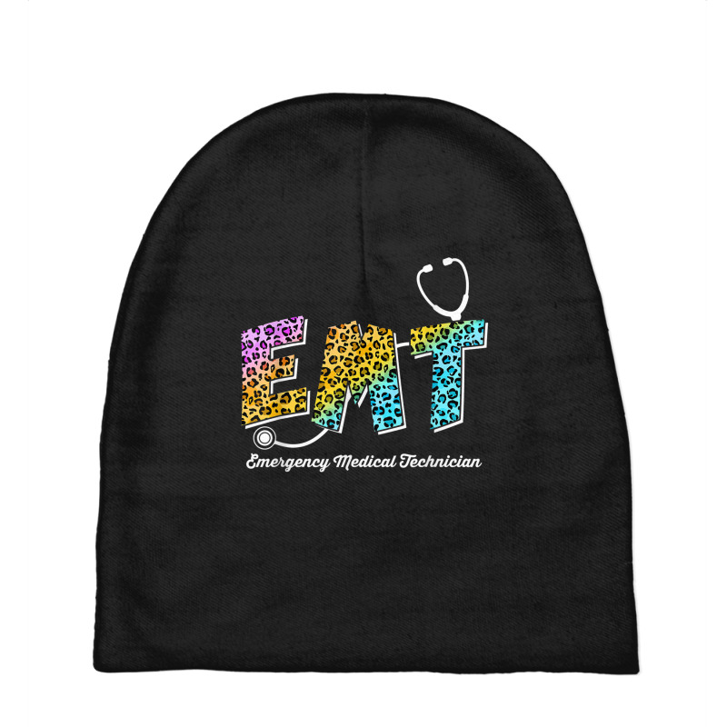 Emt For Emergency Medical Technician Leopard Funny Nurse Day Baby Beanies | Artistshot