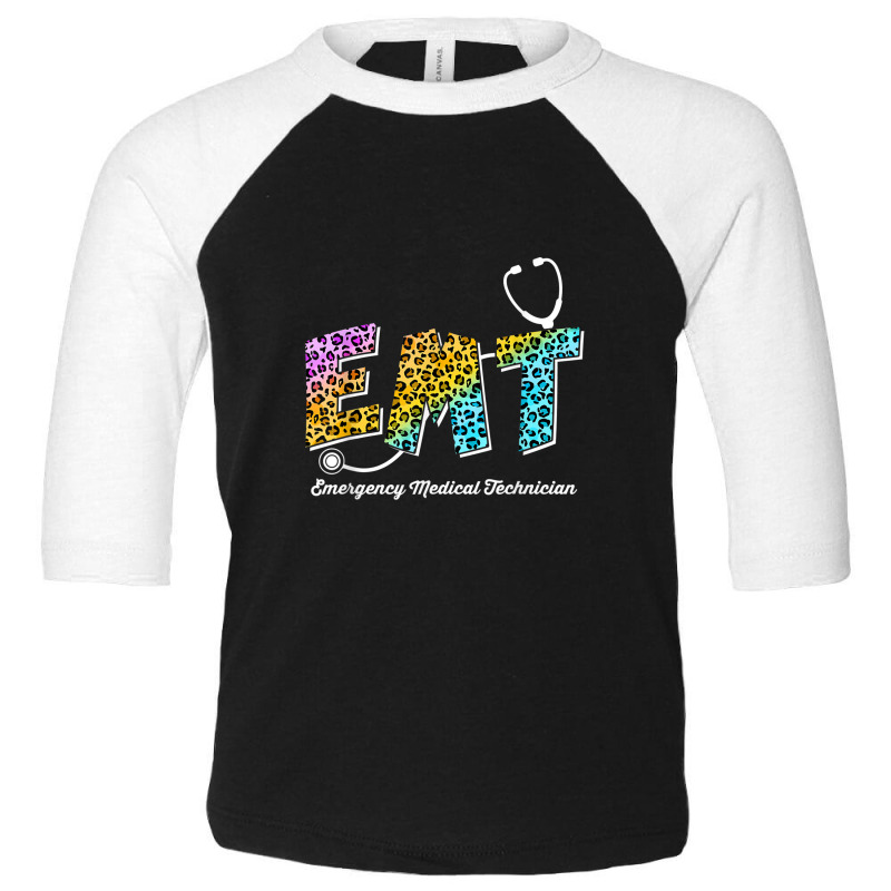 Emt For Emergency Medical Technician Leopard Funny Nurse Day Toddler 3/4 Sleeve Tee | Artistshot