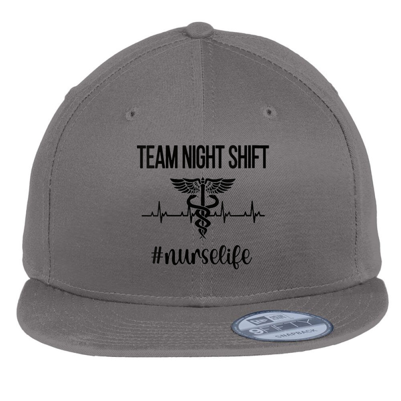 Womens Team Night Shift Caduceus Nursing Night Shift Nurse Week Flat Bill Snapback Cap | Artistshot