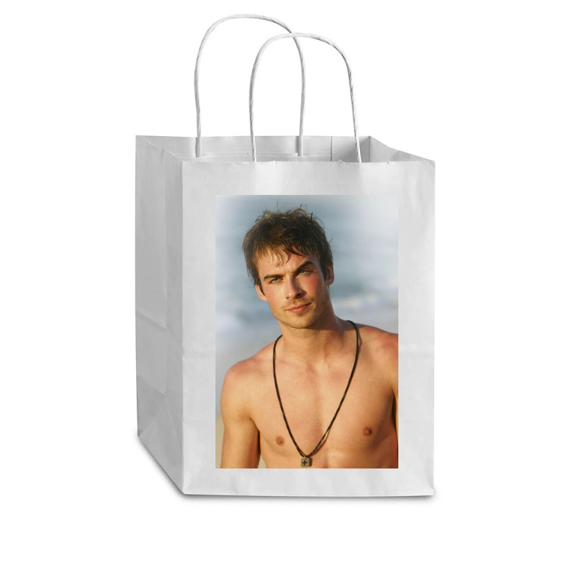 Ian Damon Shirtless Salvatore Cub Paper Bag - 8 X 4 1/2 X 10 1/4 | Artistshot