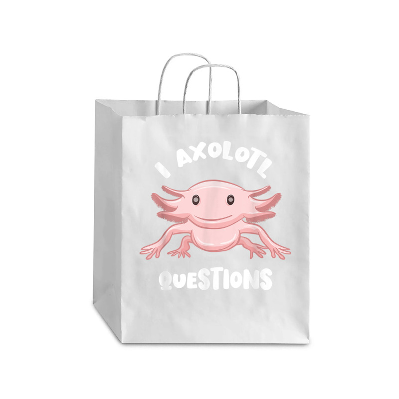 Smiling Axolotl Mexican Walking Fish I Axolotl Questions T Shirt Debie Paper Bag - 10 X 5 X 13 | Artistshot