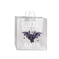 Just A Girl Who Loves Bats Cute Bat Costume Jumbo Paper Bag - 18 X 7 X 18 3/4 | Artistshot