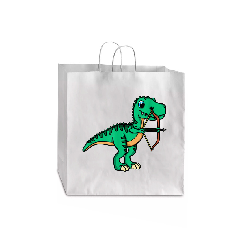 Cute Archery T-rex Bow Arrow Shooting Archer For Men Women Jumbo Paper Bag - 18 X 7 X 18 3/4 | Artistshot