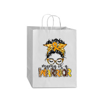 Childhood Cancer Awareness Mama Of A Warrior Gold Ribbon Mart Paper Bag -13 X 7 X 17 | Artistshot