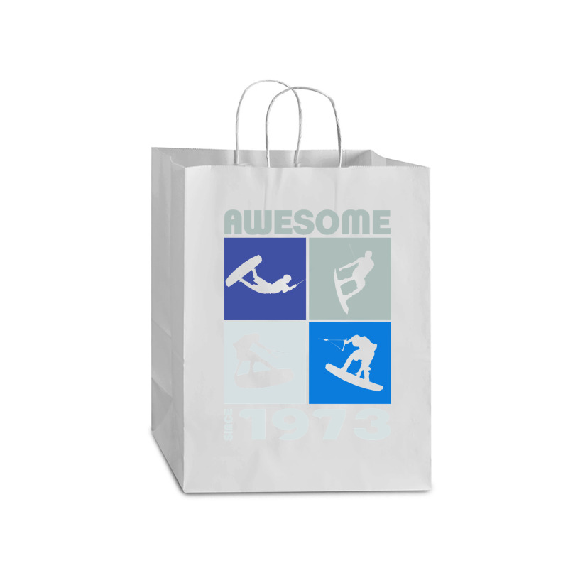 Awesome Since 1973. Wakeboard Lifestyle Long Sleeve T Shirt Mart Paper Bag -13 X 7 X 17 | Artistshot