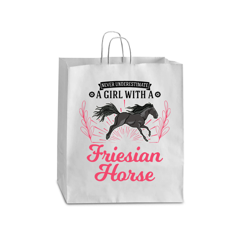 Friesian Horse T  Shirt Friesian Horse Girl T  Shirt Queen Paper Bag - 16 X 6 X 19 1/4 | Artistshot