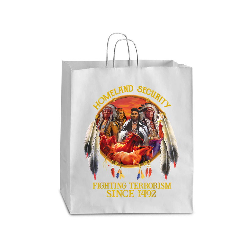 Original Founding Fathers Native American Indian Tribe T Shirt Queen Paper Bag - 16 X 6 X 19 1/4 | Artistshot