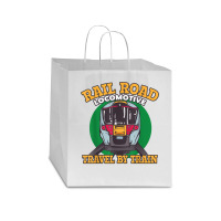 Rail Road Locomotive Travel By Train Trains And Railroads T Shirt Star Paper Bag - 13 X 7 X 13 | Artistshot