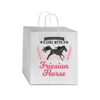 Friesian Horse T  Shirt Friesian Horse Girl T  Shirt Star Paper Bag - 13 X 7 X 13 | Artistshot