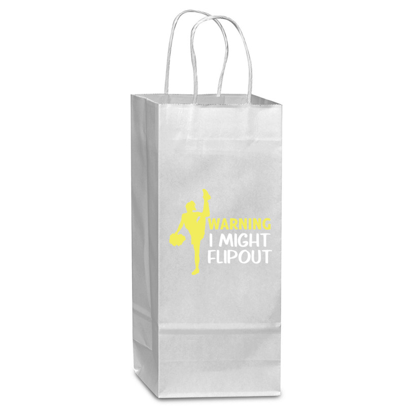 Funny Cheerleader Warning I Might Flip Out Dancing Squad Wine Paper Bag - 5 1/2 X 3 1/4 X 13 | Artistshot