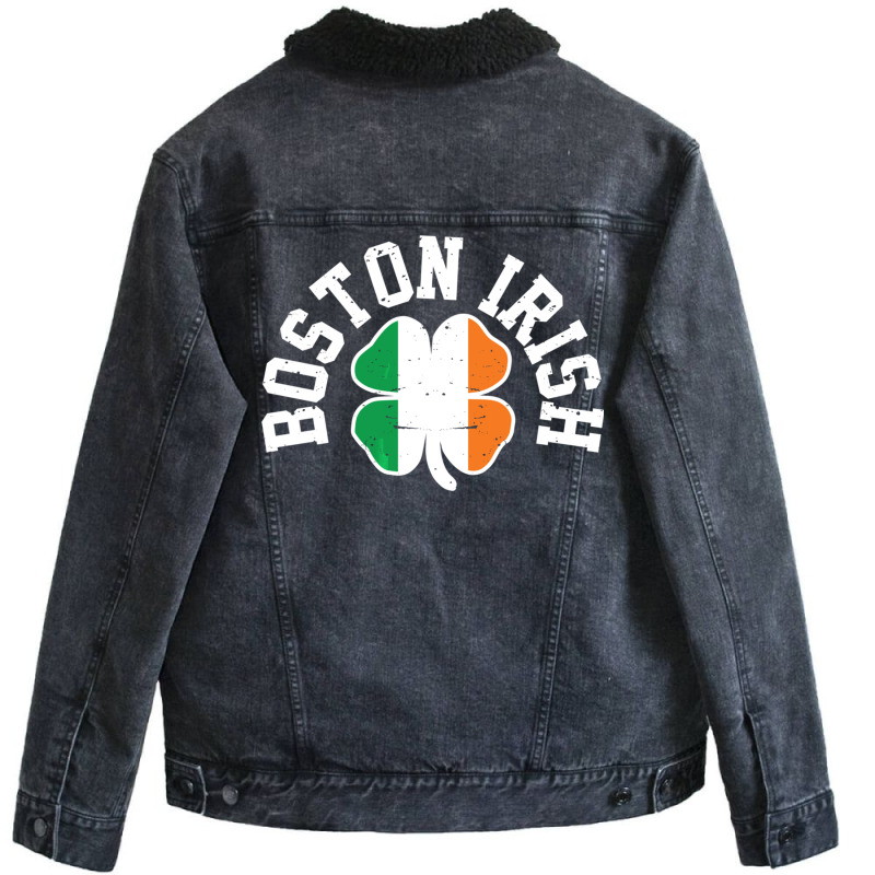 Boston Four Leaf Clover St.patrick Unisex Sherpa-lined Denim Jacket | Artistshot