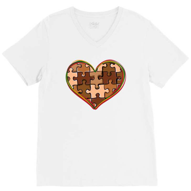 Melanin Skin Tone Heart Black History V-neck Tee | Artistshot