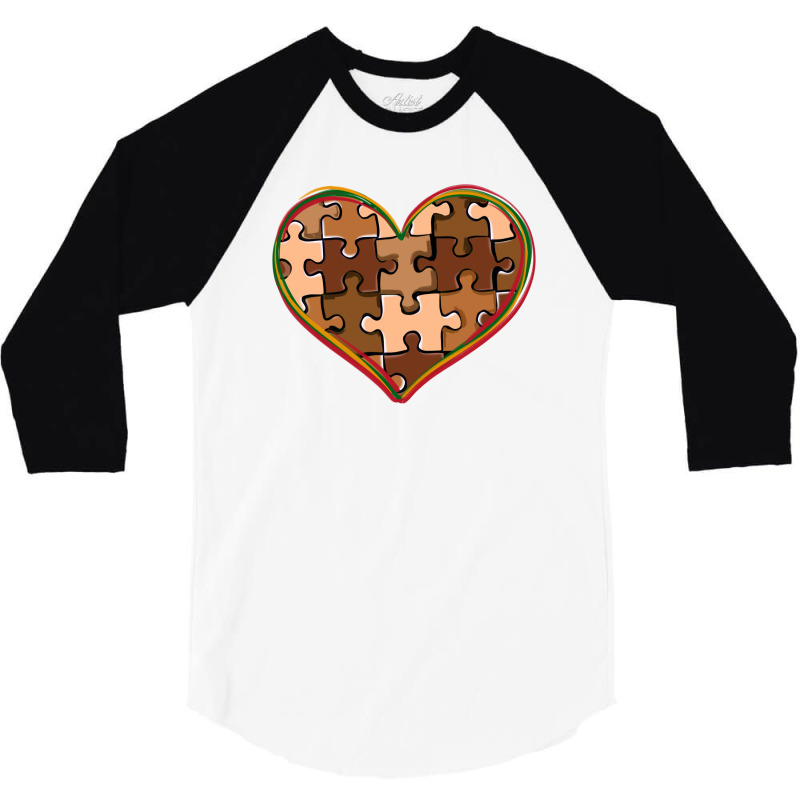 Melanin Skin Tone Heart Black History 3/4 Sleeve Shirt | Artistshot