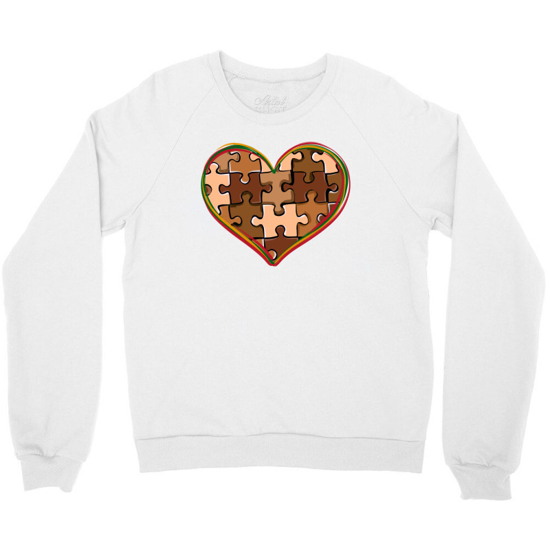 Melanin Skin Tone Heart Black History Crewneck Sweatshirt | Artistshot