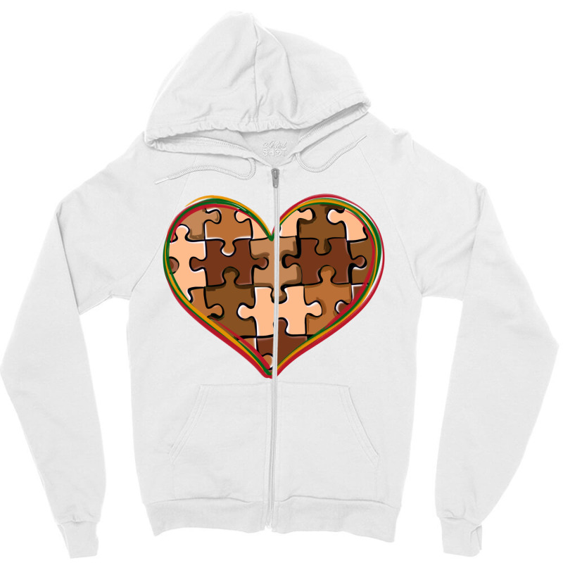 Melanin Skin Tone Heart Black History Zipper Hoodie | Artistshot