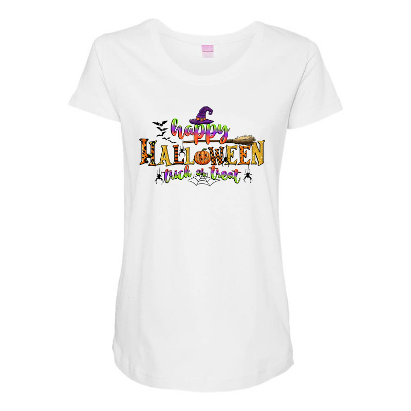 Happy Halloween Trick Or Treat Maternity Scoop Neck T-shirt by CowGirlArtShop | Artistshot