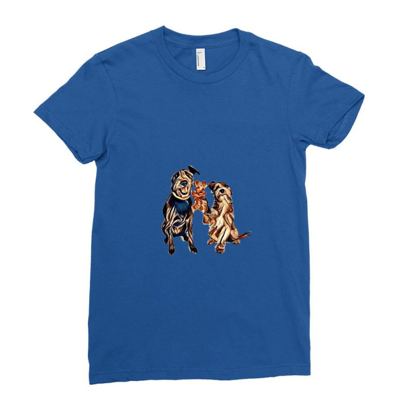 A Little Terrier Dog Giving A Ladies Fitted T-Shirt by Kemnabi | Artistshot