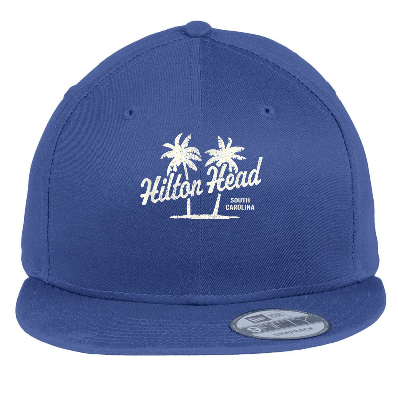 Hilton Head Island South Carolina Vintage 70s Palm Trees Gra T Shirt Flat Bill Snapback Cap by aryanahjerich | Artistshot