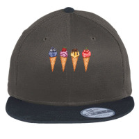 Assorted Ice Cream Cones T  Shirt Assorted Ice Cream Cones Set   Blueb Flat Bill Snapback Cap | Artistshot